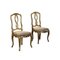 20th Century Padded Gilded Wood Chairs, Italy, Set of 2 1