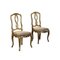 20th Century Padded Gilded Wood Chairs, Italy, Set of 2, Image 1