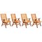 Solid Pine Slat Folding Outdoor Chairs, 1950s, Set of 4 1