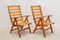 Solid Pine Slat Folding Outdoor Chairs, 1950s, Set of 4 3