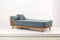 Sofá cama alemán de tela Romo en azul claro, años 50, Imagen 18