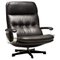 Danish Black Leather Lounge Chair 1