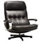 Danish Black Leather Lounge Chair, Image 1