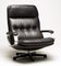 Danish Black Leather Lounge Chair 9