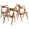 Sawbuck Chairs by Hans J. Wegner, Set of 4 1