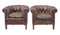 Early 20th Century Leather Lounge Armchairs, Set of 2 1
