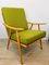 Green Boomerang Armchair from Ton, 1960s, Image 1