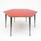 Hexagonal Table with Red Formica Top, Italy, 1970s 1