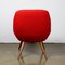 Midcentury Austrian Red Bucket Lounge or Cocktail Chair with Walnut Legs 6