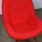 Midcentury Austrian Red Bucket Lounge or Cocktail Chair with Walnut Legs 10