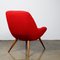 Midcentury Austrian Red Bucket Lounge or Cocktail Chair with Walnut Legs 7