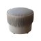 Mid-Century Modern Italian Rounded Pouf in Striped White Blue, 1950 2
