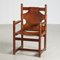 Oak Leather Lounge Chair 1