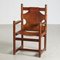 Oak Leather Lounge Chair, Image 1