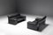 Italian Black Leather Brigadier Loveseat by Cini Boeri for Knoll 3