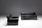 Italian Black Leather Brigadier Loveseat by Cini Boeri for Knoll 2