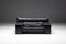 Italian Black Leather Brigadier Loveseat by Cini Boeri for Knoll 6