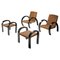 Rustic Modern Armchairs with Ottoman, Set of 4 1