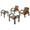 Rustikale moderne Sessel mit Fußhocker, 4er Set 1
