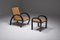 Rustic Modern Armchairs with Ottoman, Set of 4, Image 5