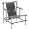 Postmodern Chromed Metal Lounge Chair in the Style of Rietveld 1