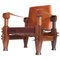 Brazilian Mid-Century Modern Brutalist Armchair in Cognac Leather 3