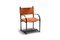 Sedia rustica moderna in pelle color cognac, Immagine 2