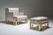 Brass Lounge Chair and Ottoman, Set of 2 2