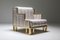 Brass Lounge Chair and Ottoman, Set of 2 8