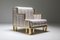 Fauteuil et Ottomane en Laiton, Set de 2 8