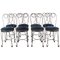 Regency Blue Velvet & Iron Salon Chairs, Set of 8 1