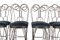 Regency Blue Velvet & Iron Salon Chairs, Set of 8 8
