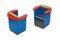 Postmodern Blue, Red and Yellow Chairs by Alessandro Mendini, Set of 2 7