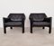 Black Leather CAB 415 Lounge Chairs by Mario Bellini for Cassina, 1980s, Set of 2 10