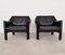 Black Leather CAB 415 Lounge Chairs by Mario Bellini for Cassina, 1980s, Set of 2, Image 10