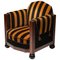 Art Deco Yellow and Black Velvet Club Chair, Image 1