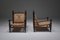 French Rustic Modern Rush Armchairs in Stained Wood, Set of 2, Image 15