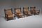 Französische rustikale moderne Rush Armlehnstühle aus gebeiztem Holz, 2er Set 2