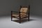 French Rustic Modern Rush Armchairs in Stained Wood, Set of 2 3