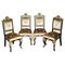 Antique Victorian Heavily Carved Ebonised Gold Gilt Dining Chairs, Set of 4 1