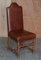 Antique Oak & Heritage Leather Cromwellian Dining Chairs High Backs, Set of 6 17