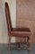 Antique Oak & Heritage Leather Cromwellian Dining Chairs High Backs, Set of 6 8