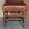 Antique Oak & Heritage Leather Cromwellian Dining Chairs High Backs, Set of 6 7