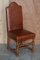 Antique Oak & Heritage Leather Cromwellian Dining Chairs High Backs, Set of 6 14