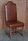 Antique Oak & Heritage Leather Cromwellian Dining Chairs High Backs, Set of 6 20