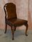 Victorian Walnut Shepherds Crook Hand Dyed Brown Leather Dining Chairs, 1880s, Set of 6 2