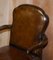Victorian Walnut Shepherds Crook Hand Dyed Brown Leather Dining Chairs, 1880s, Set of 6, Image 12