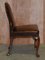 Victorian Walnut Shepherds Crook Hand Dyed Brown Leather Dining Chairs, 1880s, Set of 6 8