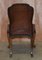 Victorian Walnut Shepherds Crook Hand Dyed Brown Leather Dining Chairs, 1880s, Set of 6 9