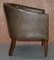 Sublime Hand Dyed Barrel Back Tub Armchairs in Brown Leather, Set of 2 7